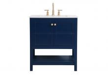  VF16430BL - 30 Inch Single Bathroom Vanity in Blue