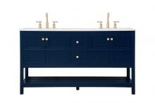  VF16460DBL - 60 Inch Single Bathroom Vanity in Blue