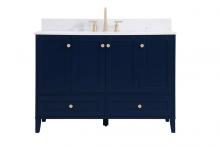  VF18048BL-BS - 48 Inch Single Bathroom Vanity in Blue with Backsplash