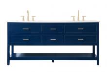  VF19072DBL - 72 Inch Double Bathroom Vanity in Blue