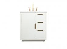 Elegant VF19430WH - 30 Inch Single Bathroom Vanity in White