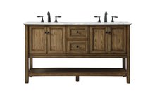  VF27060DDW - 60 Inch Double Bathroom Vanity in Driftwood