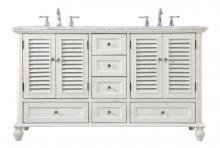  VF30560DAW - 60 Inch Double Bathroom Vanity in Antique White