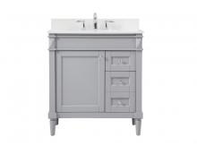  VF31832GR-BS - 32 Inch Single Bathroom Vanity in Grey with Backsplash