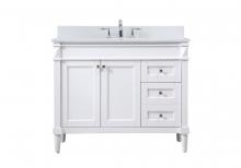  VF31842WH-BS - 42 Inch Single Bathroom Vanity in White with Backsplash