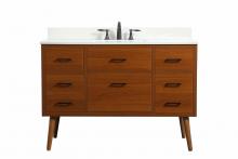  VF41048MTK-BS - 48 Inch Single Bathroom Vanity in Teak with Backsplash