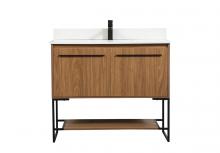  VF42540WB-BS - 40 Inch Single Bathroom Vanity in Walnut Brown with Backsplash