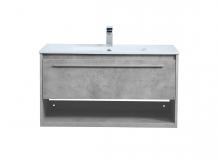  VF43036CG - 36 Inch Single Bathroom Floating Vanity in Concrete Grey