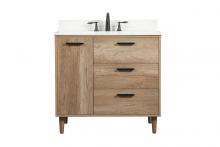  VF47036NT-BS - 36 Inch Single Bathroom Vanity in Natural Oak with Backsplash