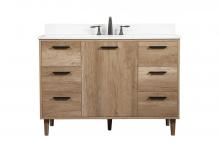  VF47048NT-BS - 48 Inch Single Bathroom Vanity in Natural Oak with Backsplash