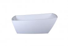  BT21272GW - 72 Inch Soaking Single Slipper Rectangular Bathtub in Glossy White