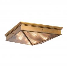 Alora Lighting FM332919VBCR - Cairo 19-in Ribbed Glass/Vintage Brass 4 Lights Flush Mount