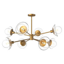  CH517338AGCL - Francesca 40-in Aged Gold/Clear Glass 8 Lights Chandeliers