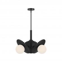  CH501322MBOP - Plume 21-in Matte Black/Opal Glass 3 Lights Chandeliers