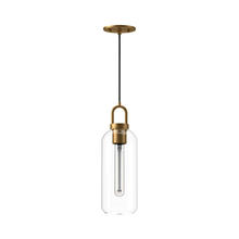  PD401505AGCL - Soji 5-in Aged Gold/Clear Glass 1 Light Pendant