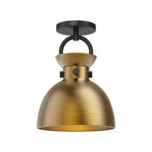 Alora Lighting SF411309MBAG - Waldo 9-in Matte Black/Aged Gold 1 Light Semi Flush Mount