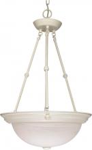 Nuvo 60/227 - 3-Light 15&#34; Hanging Pendant Light Fixture in Textured White Finish with Alabaster Glass