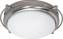  60/608 - Polaris - 2 Light Flush Mount with Satin Frosted Glass - Brushed Nickel Finish