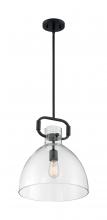  60/7152 - Teresa - 1 Light Pendant with Clear Glass - Matte Black Finish