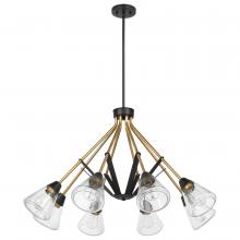  60/7686 - Starlight; 8 Light Chandelier; Medium Base; 60 Watt; Matte Black Finish; Clear Seeded Glass