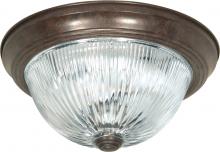 Nuvo SF76/607 - 2 Light - 13&#34; Flush with Ribbed Glass - Old Bronze Finish