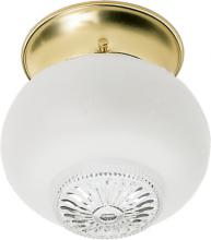  SF77/122 - 1 Light - 6" Flush Clear Bottom Glass - Polished Brass Finish