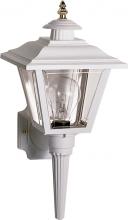 Nuvo SF77/897 - 1 Light - 17&#39;&#39; Coach Lantern with Finial; Beveled Acrylic Panels; White Finish