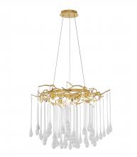  CN06C23G - Aluminum & Glass Chandelier