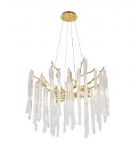  CN08C23G - Aluminum & Glass Chandelier