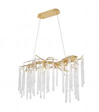  CN11C36G - Aluminum & Glass Chandelier