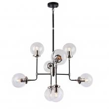  DU93 - Polished Nickel & Black Chandelier