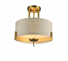  KE2020/DR7 - Antique Brass Flush Mount