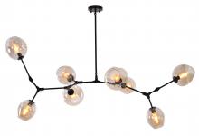  MA11XBLK-AMB - Iron & Glass Chandelier