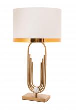  MTL12PQ-GD - Gold & White Table Lamp