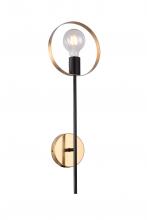  TR71W7BR - Black & Brushed Brass Wall Sconce