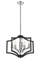  YS6904-5P-BK-CH - Black & Chrome Single Pendant Lighting