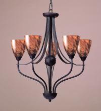 ELK Home 404-5ES - Classico 26&#39;&#39; Wide 5-Light Chandelier - Dark Rust with Espresso Glass