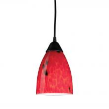 ELK Home 406-1FR - Classico 5&#39;&#39; Wide 1-Light Pendant - Dark Rust with Fire Red Glass