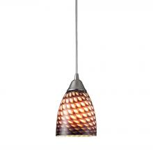 ELK Home 416-1C - Arco Baleno 5&#39;&#39; Wide 1-Light Pendant - Satin Nickel with Cocoa Glass