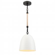 ELK Home 47801/1 - Downington 8.75&#39;&#39; Wide 1-Light Mini Pendant - Matte Black with Matte White