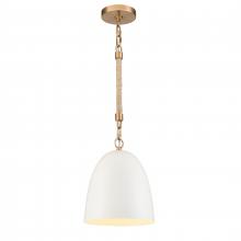  47811/1 - Downington 8.75'' Wide 1-Light Mini Pendant - Brushed Brass with Matte White