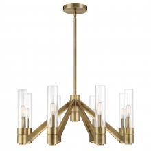  6518-AN-CL - Rohe 28'' Wide 8-Light Chandelier - Aged Brass