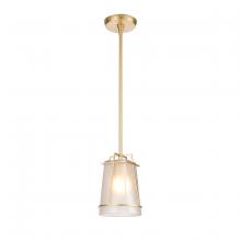 ELK Home 82125/1 - Square To Round 6&#39;&#39; Wide 1-Light Mini Pendant - Champagne Gold