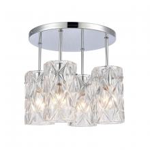 ELK Home 82197/4 - Forma de Crystal 13.75&#39;&#39; Wide 4-Light Semi Flush Mount - Polished Chrome