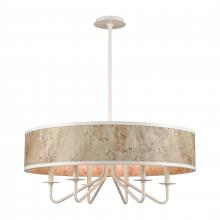 ELK Home 82345/6 - Engel 30&#39;&#39; Wide 6-Light Chandelier - Matte White with Bleached Burl