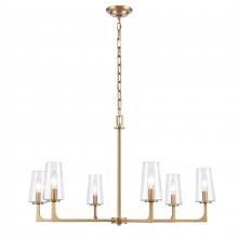  89976/6 - Fitzroy 34'' Wide 6-Light Chandelier - Lacquered Brass