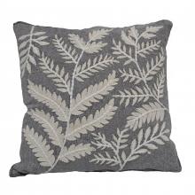  HVT0897-9981 - Embroidered Fern 20x20'' Pillow - Gray