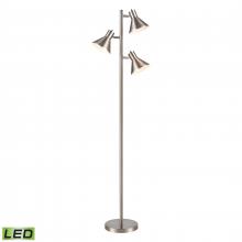 ELK Home S019-7279-LED - Loman 65&#39;&#39; High 3-Light Floor Lamp - Satin Nickel - Includes LED Bulbs